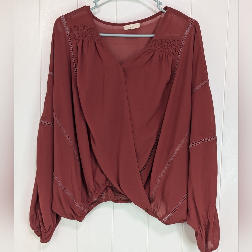 Easel Women's Deep Red Blouse